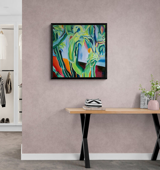 Colourful Botanical Abstract Art Print – Silk Sarong | Limited Edition Giclée by Ruth Egon